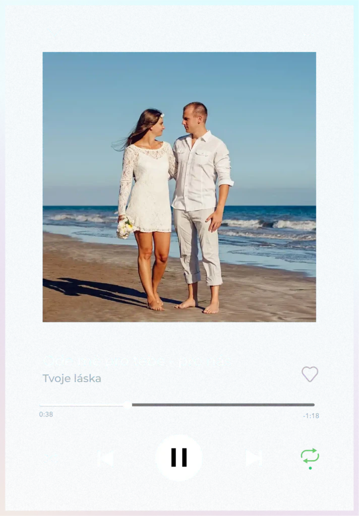 Vlastní skleněná deska s vlastní fotografií a hudebním přehrávačem v designu Spotify – Originální dárek – Glass4you.cz